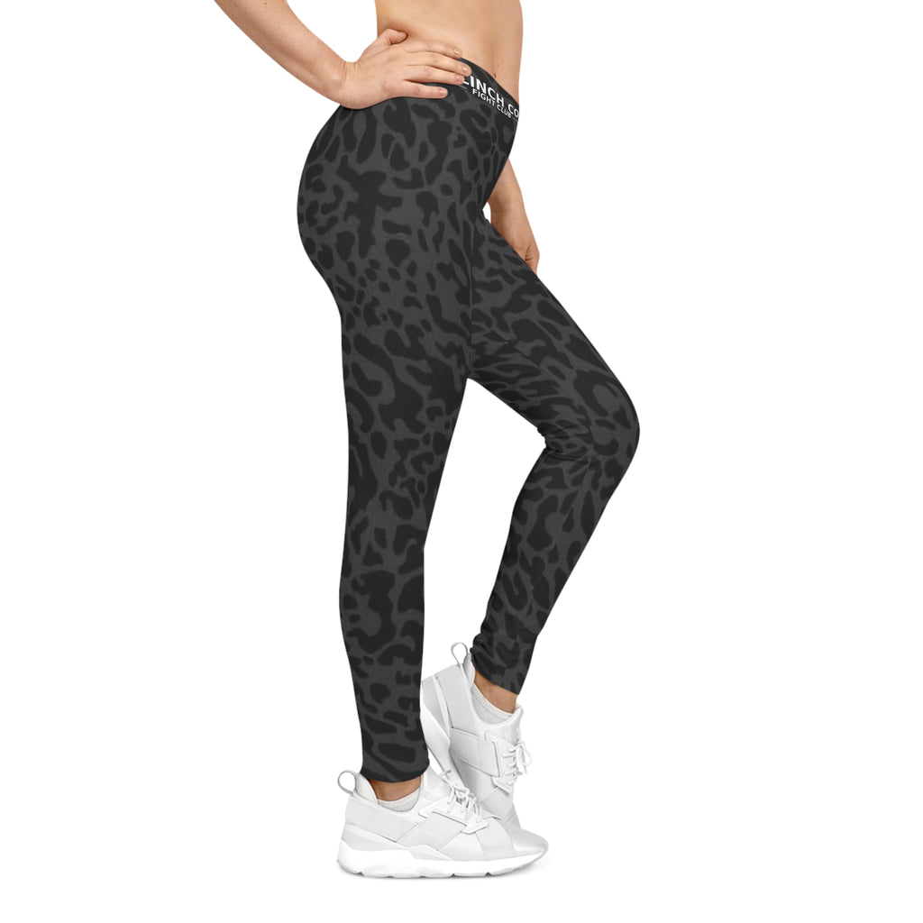 Clinch Co. Fight Club Leopard Print Leggings — Women's Casual/Workout Bottoms