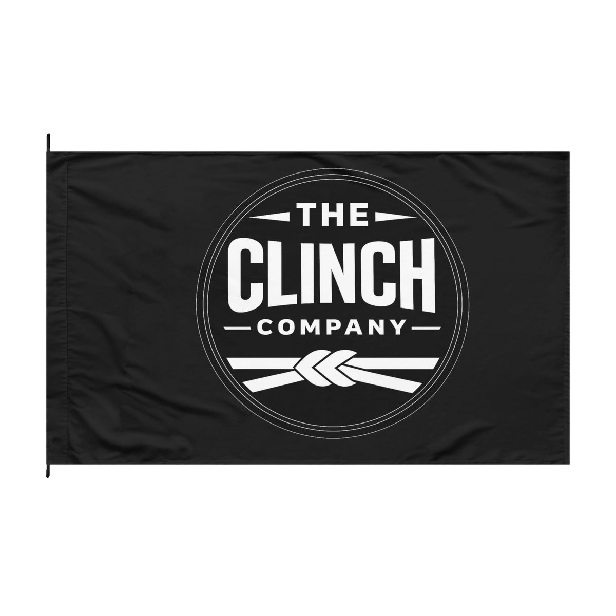 The Clinch Company Double-Sided Black Logo Flag — Outdoor/Indoor Decorative Banner