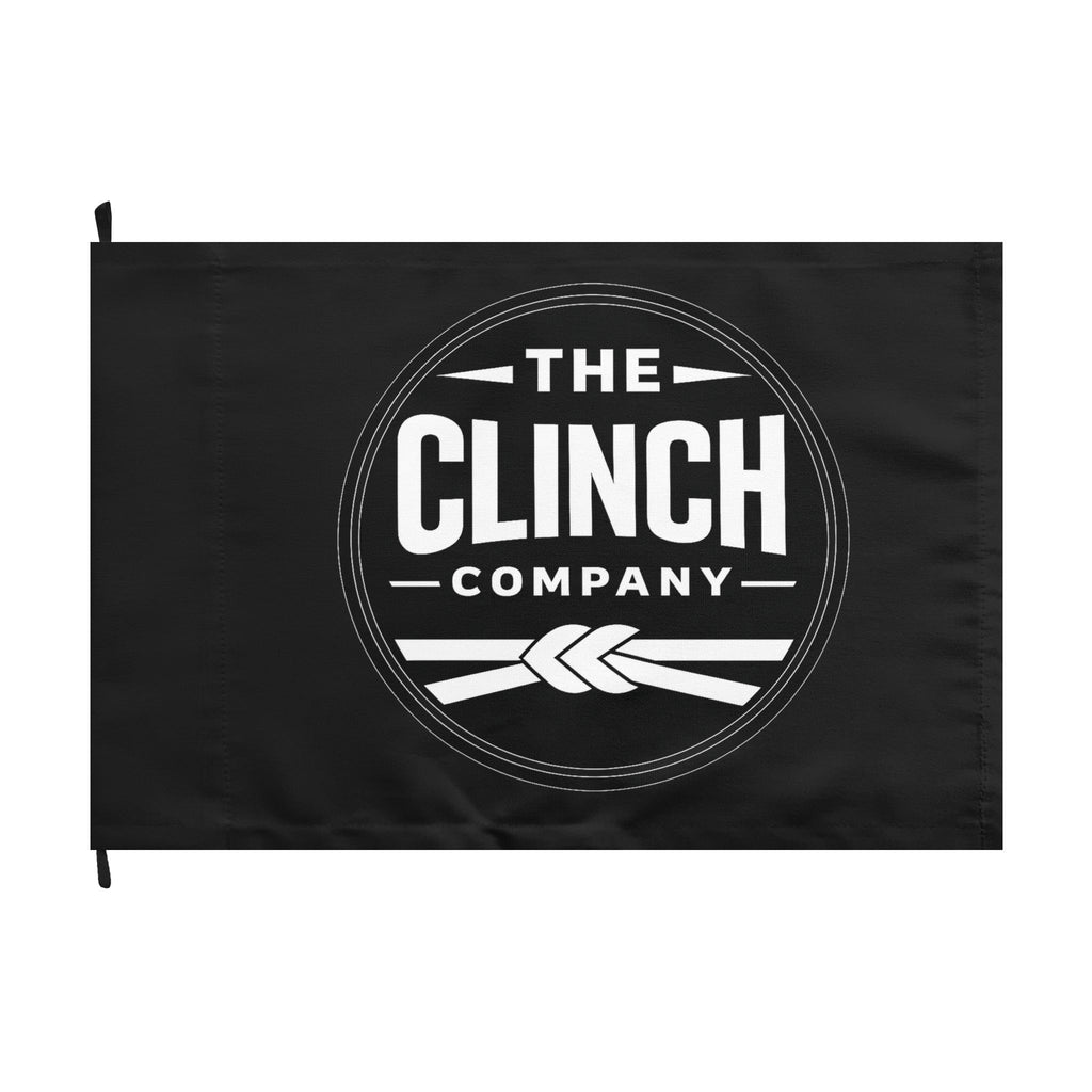 The Clinch Company Double-Sided Black Logo Flag — Outdoor/Indoor Decorative Banner