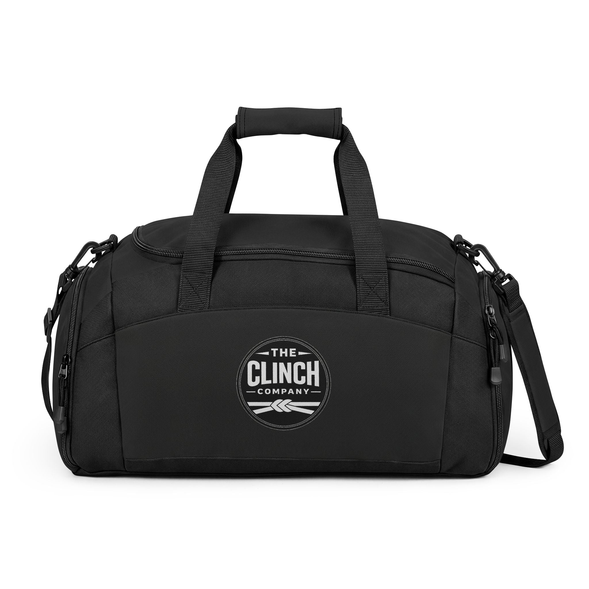 The Clinch Company Black Duffle Gym Bag — Durable Workout Travel Bag