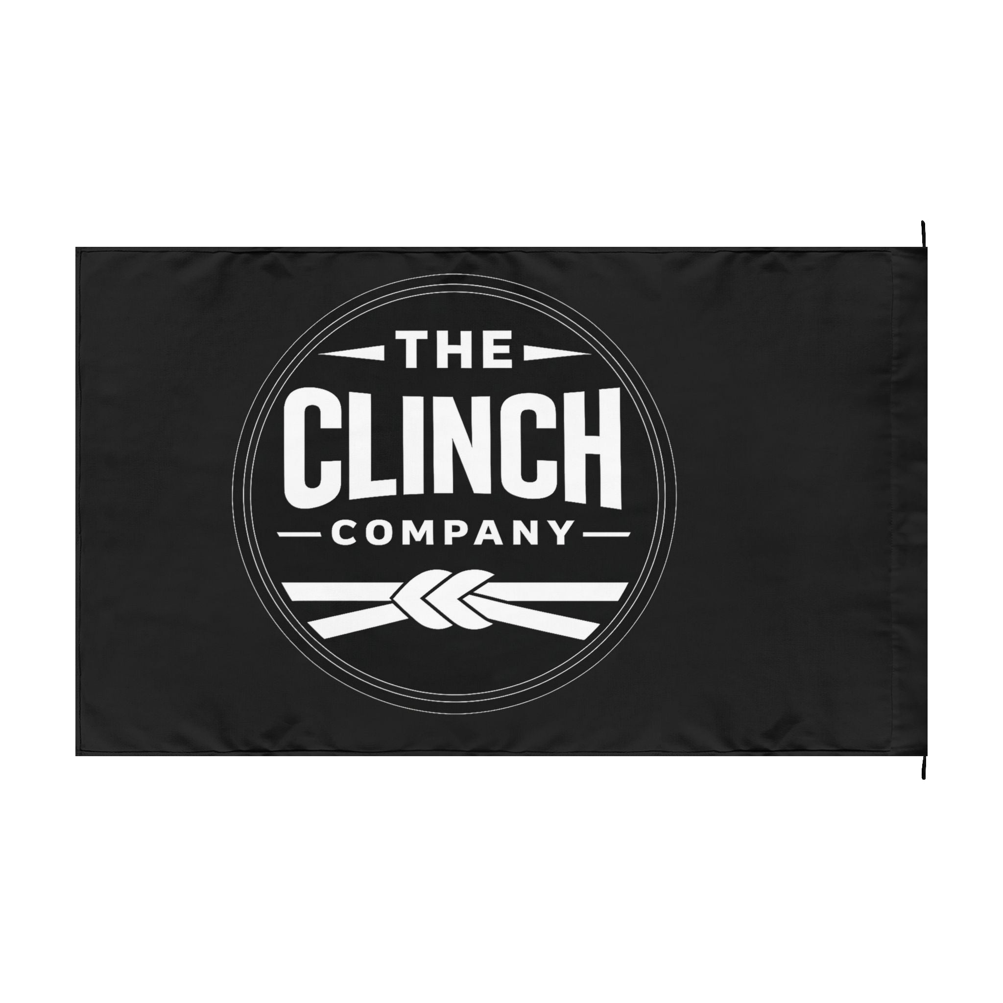 The Clinch Company Double-Sided Black Logo Flag — Outdoor/Indoor Decorative Banner