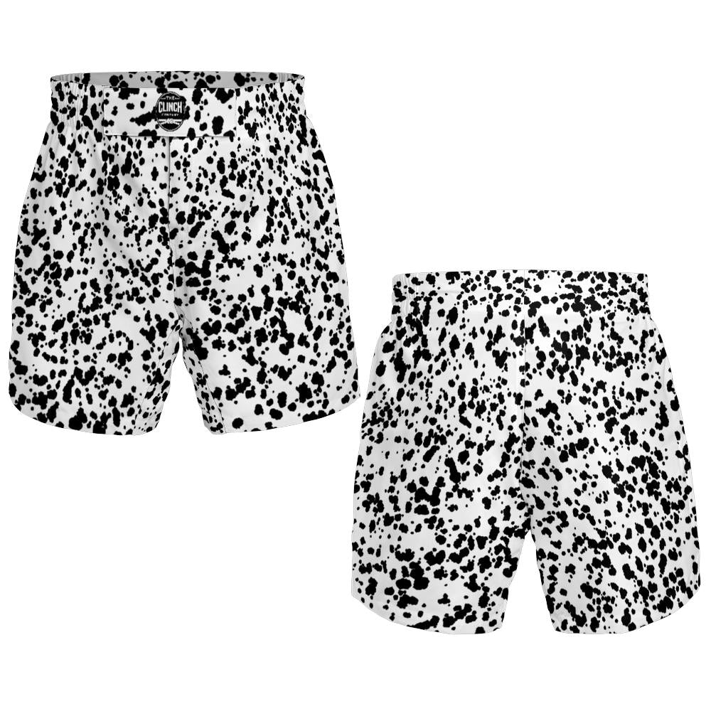 The Clinch Company Shorts | "White Cheetah" | MMA/BJJ Shorts
