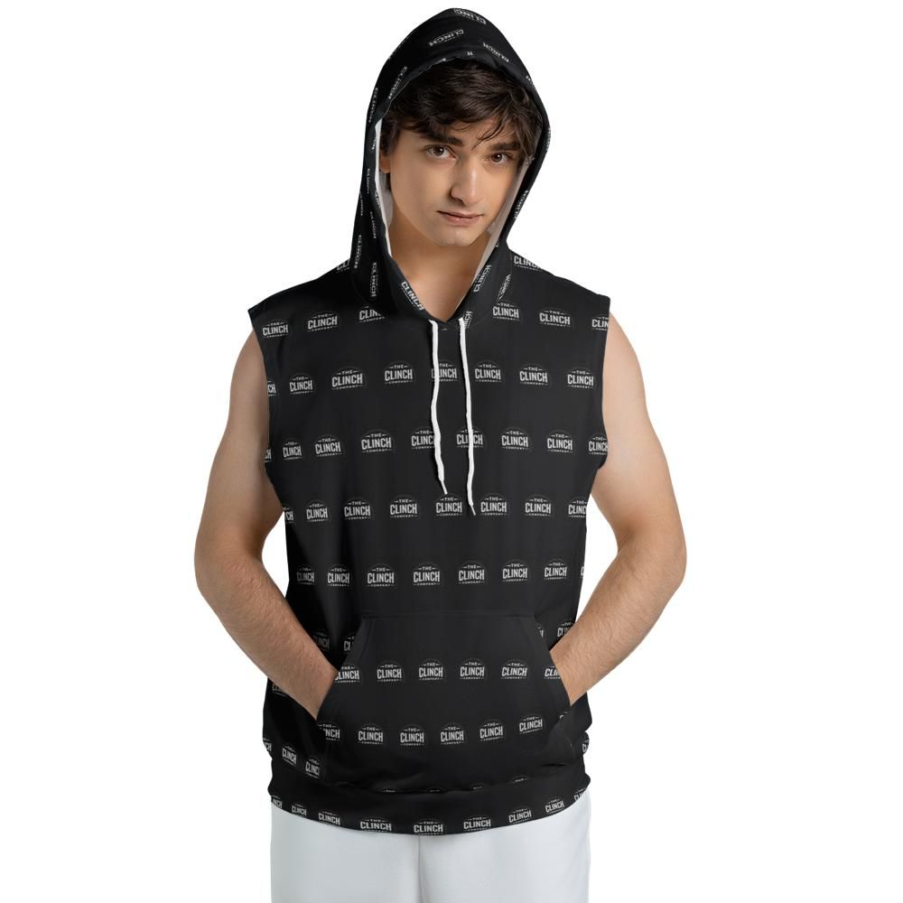 The Clinch Company Sleeveless Hoodie | Logo Print Design